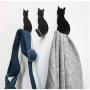 10pcs Random Color Wall Mounted Stainless Steel Cat Shape Hooks Coat Robe Hanging Hook Home Door Clothes Hanger Cat Key Decorative