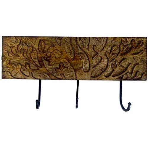 Purpledip Wooden Wall Hanger for Coat, Clothes or Keys Glimpse of The Garden (11879) Purpledip Wooden Wall Hanger for Coat, Clothes or Keys Glimpse of The Garden (11879)