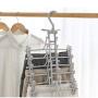 WZP Hanger Multi-Layer Hanger Home Multi-Function Wardrobe Clothes Rack,with Clip Hanger Pants Storage Shelf Non-Slip Hanger Bearing Strong/Gray/As Shown