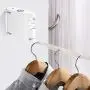 LSS Invisible Telescopic Clothesline with Hanger Holes, 4.2 m Punch-Free Wall-Mounted Stretch TPU Drying Rack for Indoor and Outdoor, White