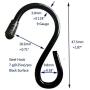 Heavy Duty 9 Gauge Small Hook Elegant Black Metal Steel Wire S Hooks Hanger for Home and Garden Connector, Pack of 20