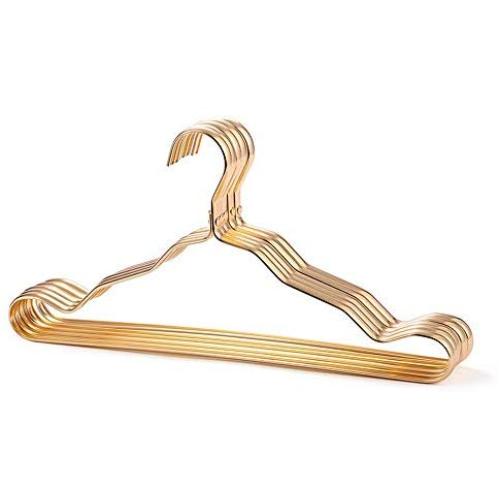 Clothes Hanger 20 Sets Of Space Aluminum Hangers Aluminum Alloy Adult Clothes Hanging Dry And Wet Triangle Clothes Support Household Clothes Hangers Pants Hangers ( Color : Gold , Size : 42x25cm )