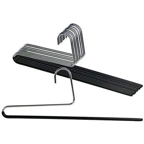 Mawa by Reston Lloyd Reverse Hook Trouser Series Non-Slip Space-Saving Clothes Hanger with Single Rod for Pants, Style KH/35U, Set of 10, Black Mawa by Reston Lloyd Reverse Hook Trouser Series Non-Slip Space-Saving Clothes Hanger with Single Rod for Pants, Style KH/35U, Set of 10, Black