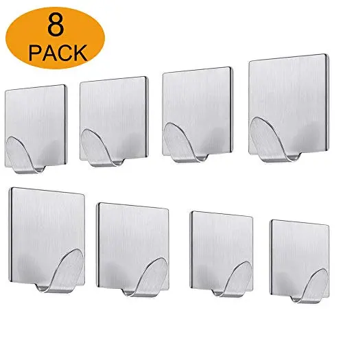 BERERTO Self Adhesive Hooks Heavy Duty 3M Wall Hooks Wall Hangers Without Nails Stick on Hooks for Hanging Towels,Plants,Coats, Backpacks,Purse,Hats, Kitchen Hooks Key Hangers for Wall-8 Packs BERERTO Self Adhesive Hooks Heavy Duty 3M Wall Hooks Wall Hangers Without Nails Stick on Hooks for Hanging Towels,Plants,Coats, Backpacks,Purse,Hats, Kitchen Hooks Key Hangers for Wall-8 Packs