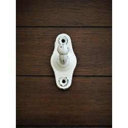 Simple Small Wall Hook/Cast Iron Hanger/Antique White or Pick Color/Distressed Rustic Style/For Bathroom Towels, Keys, Robes, Purses