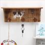 Isa Wooden Shelf Retro Cow Pattern Wall Hanging Hanger Clothes Rack Key Rack Debris Hanger