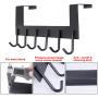 Door Hanger Hook- 6 Over Door Hooks, Over The Door Hook Hanger for Clothes Hat Coat, Bathroom Door Towel Hanger for Robes, Black