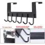 Door Hanger Hook- 6 Over Door Hooks, Over The Door Hook Hanger for Clothes Hat Coat, Bathroom Door Towel Hanger for Robes, Black Door Hanger Hook- 6 Over Door Hooks, Over The Door Hook Hanger for Clothes Hat Coat, Bathroom Door Towel Hanger for Robes, Black