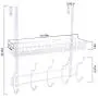 Coat Rack, MILIJIA Over The Door Hanger with Mesh Basket, Detachable Storage Shelf for Towels, Hats, Handbags, Coats (White) Coat Rack, MILIJIA Over The Door Hanger with Mesh Basket, Detachable Storage Shelf for Towels, Hats, Handbags, Coats (White)