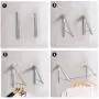 Anjuer Wall Mounted Drying Rack Clothes Hanger Folding Wall Coat Racks Aluminum Home Storage Organiser Space Savers Silver 2 Rakcs with Rod