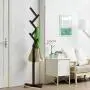 SN Standing Coat Rack Tree Free Creative Wood Hangers 8 Hooks entryway Hall Stand Clothing for Coats, Hats, Scarves, Umbrellas,Clothes Scarves (Color : Black)