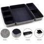 Welaxy Office Supplies Drawer Organizers Shallow Trays Storage Bins Drawers dividers Storage bin, Pack -8 (Navy)