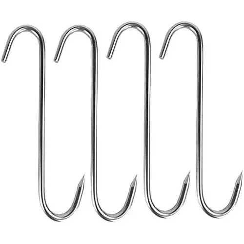Sinrextraonry 8 Inch Meat Hooks S-Hook Stainless Steel Meat Processing Butcher Hook Pot Hooks Sinrextraonry 8 Inch Meat Hooks S-Hook Stainless Steel Meat Processing Butcher Hook Pot Hooks