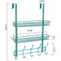 Coat Rack, MILIJIA Over The Door Hanger with Mesh Basket, Detachable Storage Shelf for Towels, Hats, Handbags, Coats (Tiffany Blue-2 Layer)