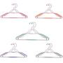 TQVAI 10 Pack Plastic Clothes Hangers Non Slip Heavy Duty Space Saving Notched Hangers - 5 Colors - Mint, Pink, Purple, Orange, Gray