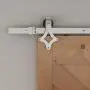 6.6ft 1 Rail Satin Nickel Steel Sliding Barn Door Hardware Flat Track Kit,Rhombic Hanger Roller 6.6ft 1 Rail Satin Nickel Steel Sliding Barn Door Hardware Flat Track Kit,Rhombic Hanger Roller