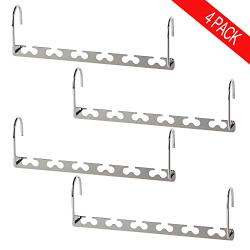 Bloberey Space Saving Hangers Metal Magic Cascading Hanger 10 Inch 6 x 2 Slots Closet Clothing Hanger Organizers（Pack of 4）