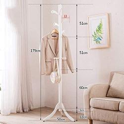 PLLP Wooden Household Hangers, Wall Hangers，Simple Solid Wood Floor Type Home Bedroom Hangers Simple Clothes Hanger Creative Storage Rack 5050179Cm，Wall Door Back Coat Rack