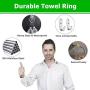 Towel Ring, Hand Towel Holder Ring Hanger for Bathroom Kitchen, Round Towel Rack Hook Rings with Wall Mounted Hardware, Silver Rustproof Polished 304 Stainless Steel (2 Pack, Drill Needed)