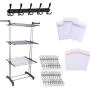 LIYOHENG Foldable 3 Tiers Clothes Airer Indoor Laundry Drying Rack Horse Garment Hanger