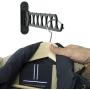 Wallniture Wardrobe Organizer Wall Mounted Clothes Bar Steel Black 14.5 Inch Set of 2