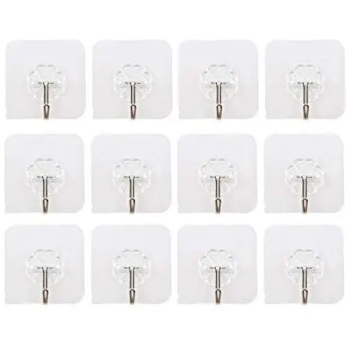Dayree 12pcs 22Lb Adhesive Wall Hooks Heavy Duty Plastic Sticky Hangers Nail Free Ultra Strong Waterproof Removable Hanger Home Office Bathroom Suitable on Glass, Wood, Granite, Ceramic Dayree 12pcs 22Lb Adhesive Wall Hooks Heavy Duty Plastic Sticky Hangers Nail Free Ultra Strong Waterproof Removable Hanger Home Office Bathroom Suitable on Glass, Wood, Granite, Ceramic