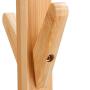 LANGRIA Free Standing Bamboo Tree-Shaped Display Coat Rack Stand with 4 Tiers 8 Hooks and Solid Feet for Clothes Scarves and Hats, Bamboo Natural Color