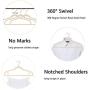 Non-Slip Velvet Clothes Hangers Premium Heavy Duty Space Saving with 360 Swivel &Rose Gold Hanger Hook for for Dress, Coats, Jackets, Pants, Shirts, Skirts (Pack of 50)