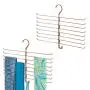 mDesign Metal Closet Rod Hanging Accessory Storage Organizer Rack for Scarves, Ties, Yoga Pants, Leggings, Tank Tops - Snag Free, Geometric Design, 16 Arms/1 Hook - 2 Pack - Rose Gold mDesign Metal Closet Rod Hanging Accessory Storage Organizer Rack for Scarves, Ties, Yoga Pants, Leggings, Tank Tops - Snag Free, Geometric Design, 16 Arms/1 Hook - 2 Pack - Rose Gold