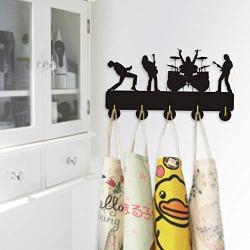 I Love Music Rock Wooden Hanger Unique Gift Clothes Hat Key Hook/Coat Rack/Wall Hook Home Decoration Wall Stickers Kitchen Bathroom Towel Hook,Black Wall Mounted Hook