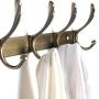 Dseap Wall Mounted Coat Rack: 16" Hole Spacing, 37-1/4&quotLong, 10-Hooks, Coat Hooks for Hanging Coats Clothes Towel, Wall Hat Rack, Hook Rail, Bronze