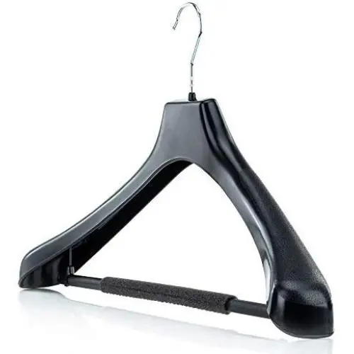 HANGERWORLD 5 Black 19.7inch Plastic Coat Clothes Garment Pant Skirt Bar Hangers 1.96inch Broad Shoulder Support HANGERWORLD 5 Black 19.7inch Plastic Coat Clothes Garment Pant Skirt Bar Hangers 1.96inch Broad Shoulder Support