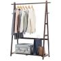 PeaceipUS Solid Wood Coat Rack Floor Style Simple Hangers Bedroom Living Room Wooden Clothes Racks Childrens Storage Rack (Color : Brown)