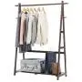 PeaceipUS Solid Wood Coat Rack Floor Style Simple Hangers Bedroom Living Room Wooden Clothes Racks Childrens Storage Rack (Color : Brown)