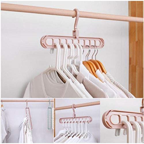 Multi-Function Space Saver Wonder Magic Clothes Hanger Closet Racks Organizer Wardrobe Coat Dress Hooks 10pcs Random Color