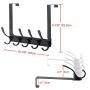 SKOLOO Over The Door Hook Rack, 5 Door Hanger Hooks for Clothes Towels Coat, Over The Door Coat Rack (Black) SKOLOO Over The Door Hook Rack, 5 Door Hanger Hooks for Clothes Towels Coat, Over The Door Coat Rack (Black)