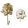 EleCharm Vintage Resin Rose Dress Heart Design Clothes Coat Wall Hook Hanger Curtain Holdbacks (Matte Gold)