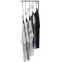 MyGift Wall Mounted Set of 3 Garment Racks, 5 Ring Clothing Organizers, Black