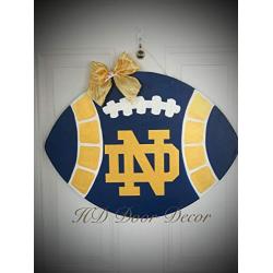 Notre Dame football door Fighting Irish hanger wreath