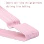 Yijiang Beautiful and Lightweight 40 Pack Metal Non-Slip Hangers Ultra Thin Space Saving Rubber Coated Metal Hangers Groove Design Clothes Rack (Color : Pink)