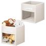 mDesign Soft Fabric Closet Storage Organizer Cube Bin Boxes with Easy-View Front Window, Handle - for Child/Kids Room, Nursery, Playroom, Furniture Unit, Shelf - 11" High, 2 Pack - Cream/White