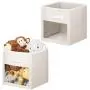 mDesign Soft Fabric Closet Storage Organizer Cube Bin Boxes with Easy-View Front Window, Handle - for Child/Kids Room, Nursery, Playroom, Furniture Unit, Shelf - 11" High, 2 Pack - Cream/White mDesign Soft Fabric Closet Storage Organizer Cube Bin Boxes with Easy-View Front Window, Handle - for Child/Kids Room, Nursery, Playroom, Furniture Unit, Shelf - 11" High, 2 Pack - Cream/White