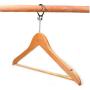 5PC Anti-Theft Wood Hotel Suit Hanger, Wood Clothes Hanger with Security Ring Hook Decoration