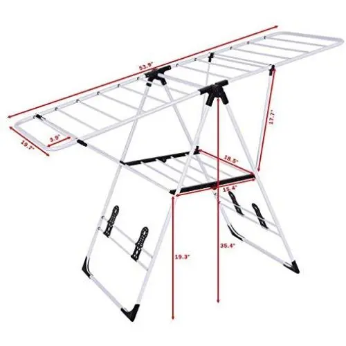 Laundry clothes storage drying rack portable folding dryer hanger heavy duty portable & multi-functional clothes rack