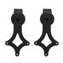 CCJH Antique Style Wood Door Hardware Rhombus Style Rollers Hangers Black (NO SLIDING RAIL)