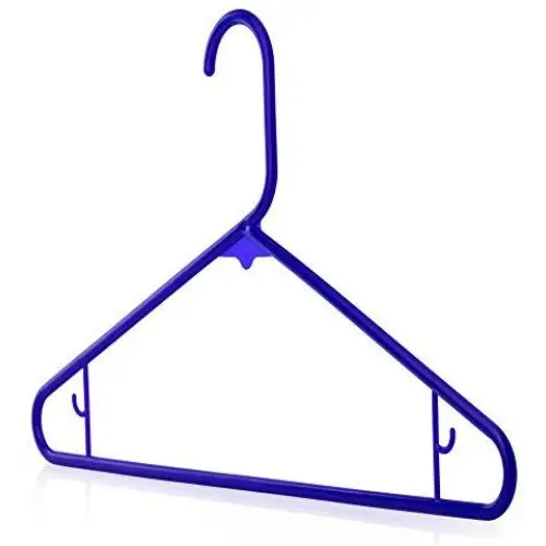HANGERWORLD 40 Blue 16inch Plastic All Purpose Coat Clothes Garment Pant Skirt Bar Hangers Loop Hooks HANGERWORLD 40 Blue 16inch Plastic All Purpose Coat Clothes Garment Pant Skirt Bar Hangers Loop Hooks