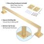 Bath Towel Bar 23.74", Suyar SUS304 Stainless Steel Bathroom Single Towel Holder, Shower Coat Pants Clothes Hanger, Hand Towel Rack for Wall, Brushed Gold
