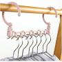 10pcs Random Color Folding Rotating 5 Holes Magic Plastic Clothes Hanger, Space Saving Wardrobe Hanging Organizer Windproof Coat Hanger Decoration