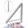 KIPB Alumimum Wall Adjustable Clothes Hanger Rack Bracket Silver Cloth Storage Hangers for Laundry Organization Closet Storage System
