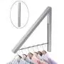 KIPB Alumimum Wall Adjustable Clothes Hanger Rack Bracket Silver Cloth Storage Hangers for Laundry Organization Closet Storage System KIPB Alumimum Wall Adjustable Clothes Hanger Rack Bracket Silver Cloth Storage Hangers for Laundry Organization Closet Storage System
